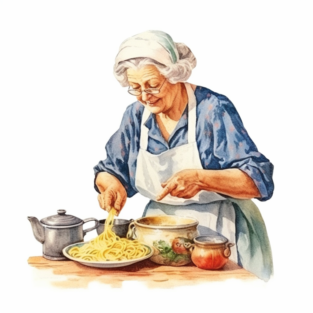 nonna cozinhando